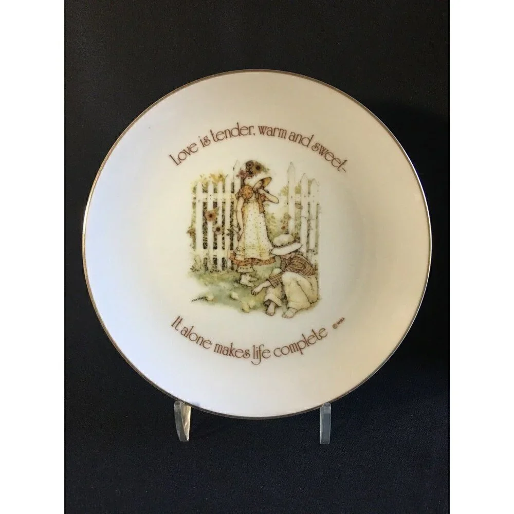 Vintage HOLLY HOBBIE Plate 6” Lasting Memories Collector 1976 Love Is Tender